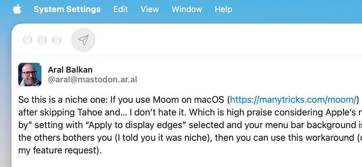 Spacing, adjusted: less space between the menu bar and top of window to make the edge spacing more consistent.