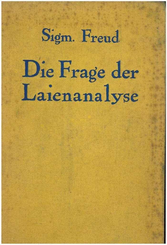 Copertina della 1^ edizione del testo di Sigmund Freud Die Frage der Layenanalyse