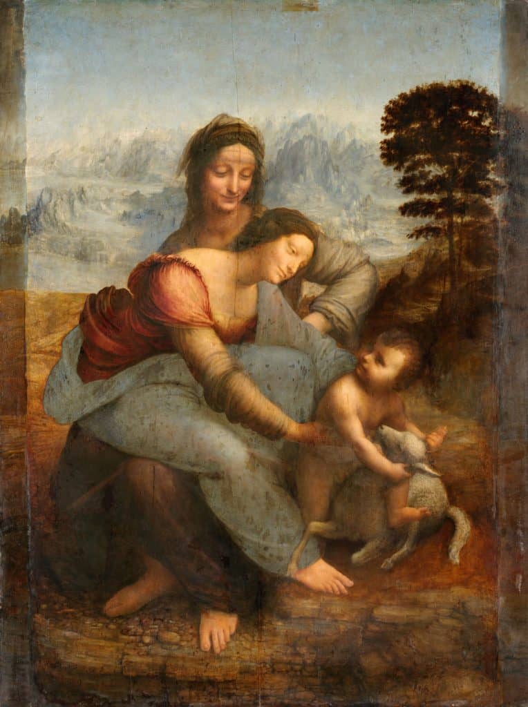 Leonardo da Vinci - Sant'Anna, la Vergine e il Bambino con l'agnellino (1510-1513)