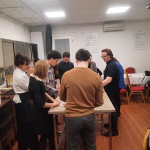 Szaloncukor készítés - 1. állomás BPO karácsonyi partyján a Szamosnál.