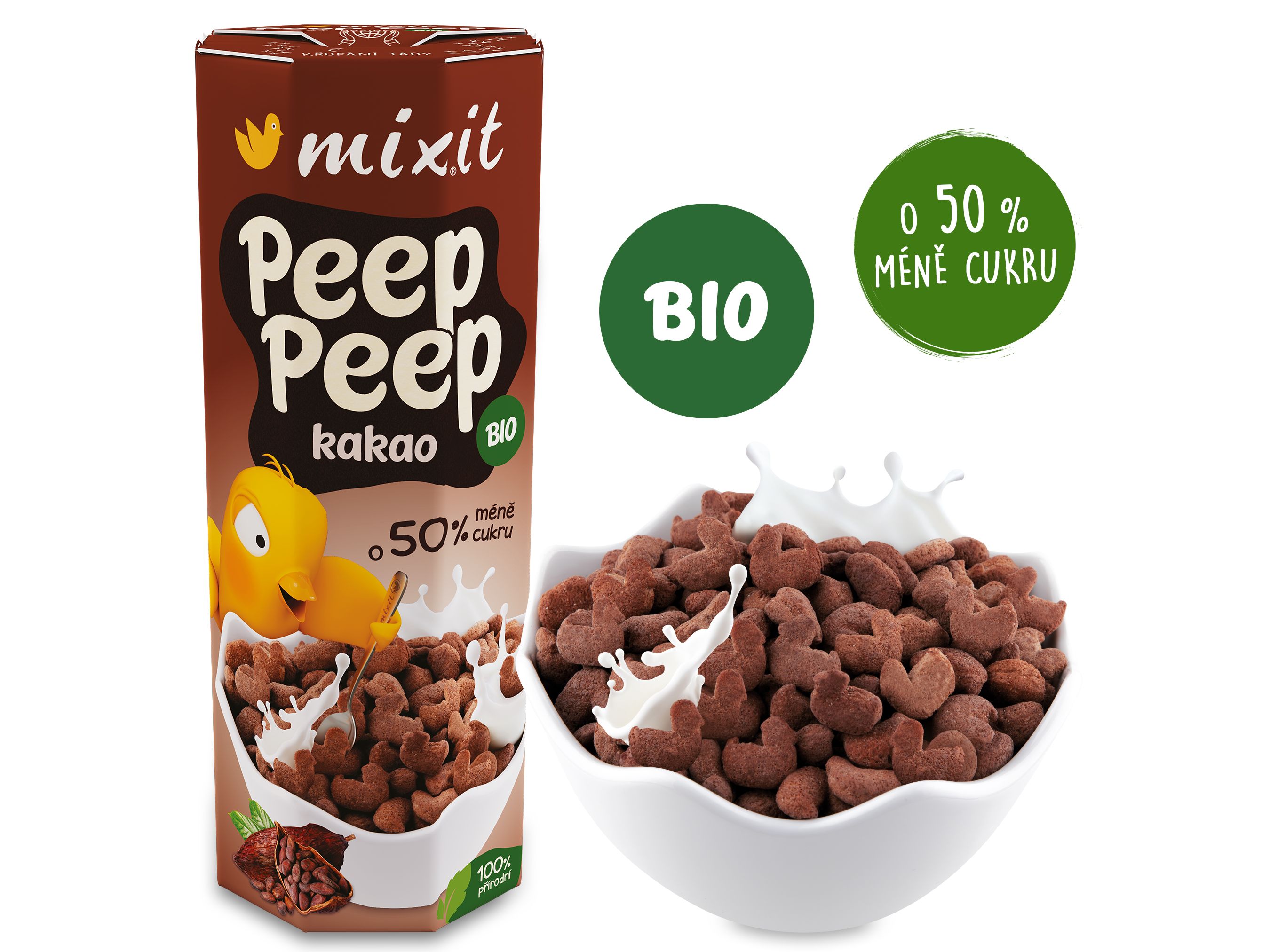 BIO Cereálie Peep Peep - Kakao MIXIT 280 g