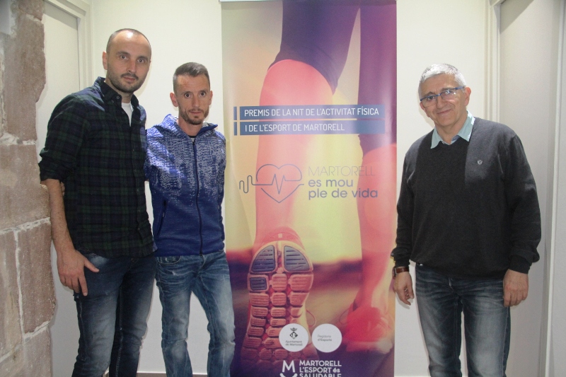 Reunió del jurat dels Premis de la Nit de l'Activitat Física i de l'Esport de Martorell. Raül Llimós. Carles Castillejo i Antoni Real.