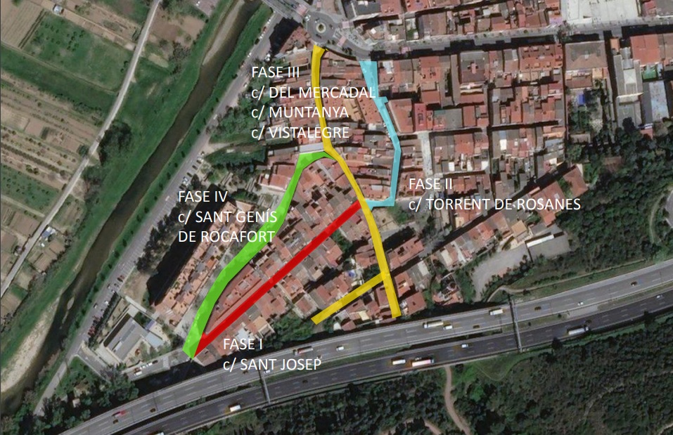 Fases d'obres de millora al barri de Rosanes