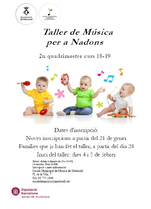 Taller Música per a Nadons,de l'Escola Municipal de Música