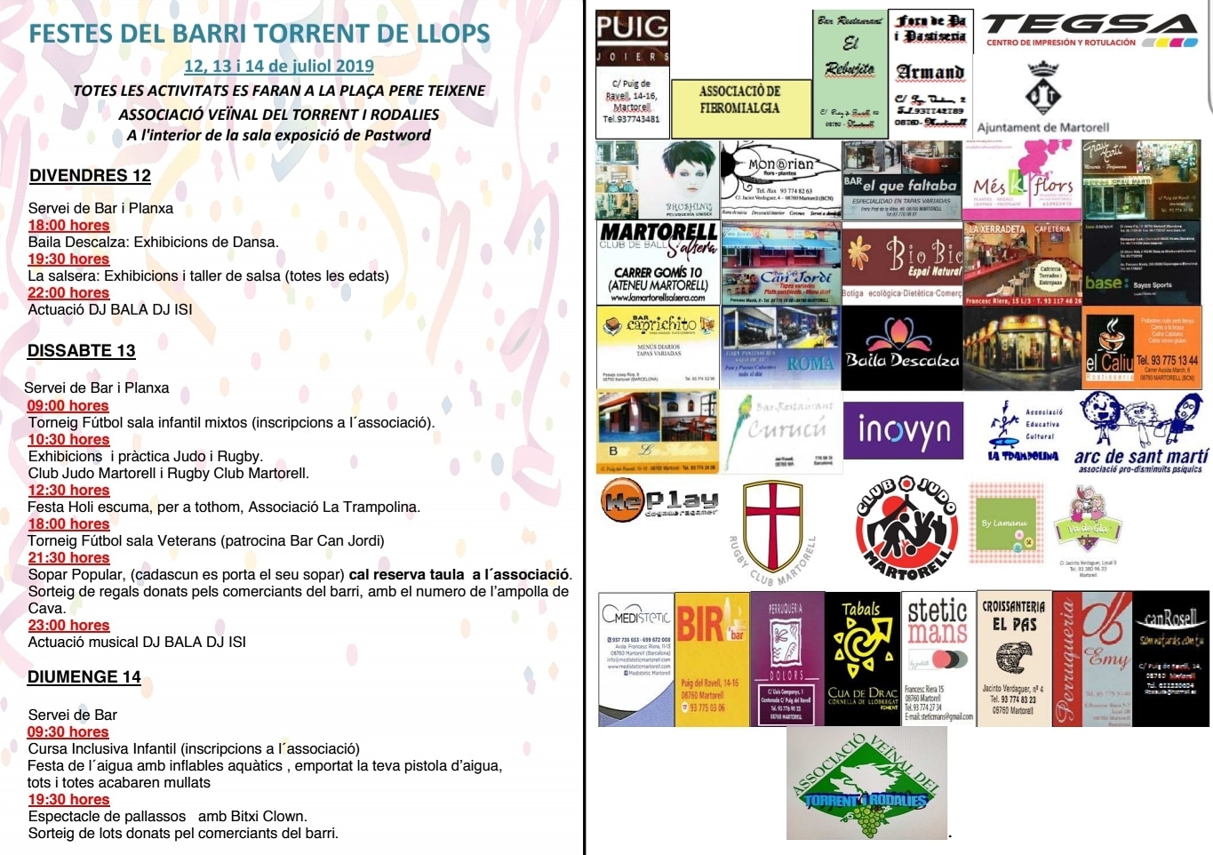 Programa de les festes de Torrent de Llops