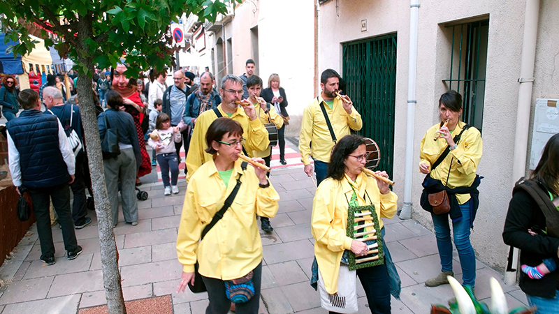 Capgrossos i Flaviolaires dels 4 Dracs, a la 35a Festa del Flaviol d'Arbúcies