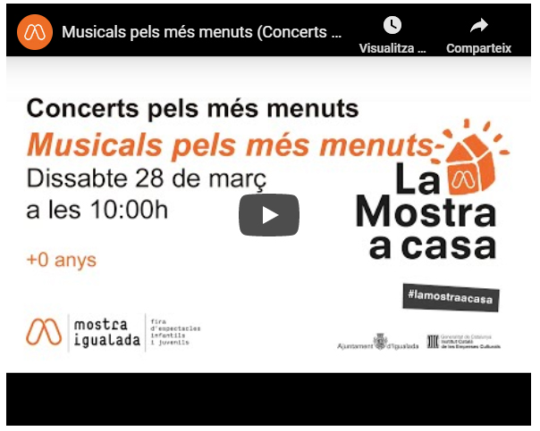 'La Mostra a casa', espectacles visibles a YouTube fins aquest diumenge