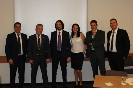 Die Referenten und TecAlliance-Mitarbeiter bei der 30. TecCom User Group (v.l.n.r.: Jürgen Mehlis (Vice President Solution & Platform Management), Bernd Stähler (Sales Manager), Bryan Marschall (Solution Manager TecOrder), Maria Bugaeva (Marketing), Alexander Bresslau (Director Sales DACH), Daniel Sjögreen (Sales Specialist))