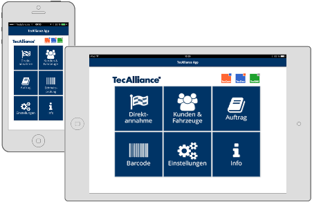 In der App TecAlliance MOBILE werden die standardisierten Daten und Funktionen der bewährten TecAlliance-Produkte optimal kombiniert mit dem Komfort und den Annehmlichkeiten von Mobilgeräten.