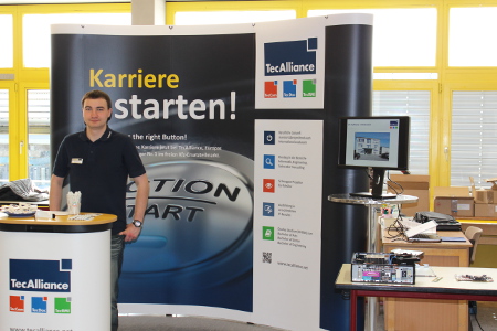 Rudi Heinrich, trainee at TecAlliance, at the stand in Schrozberg, Germany.