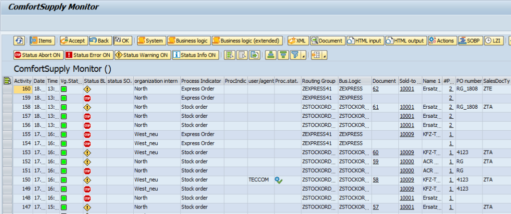 Screenshot ComfortSupplySAP