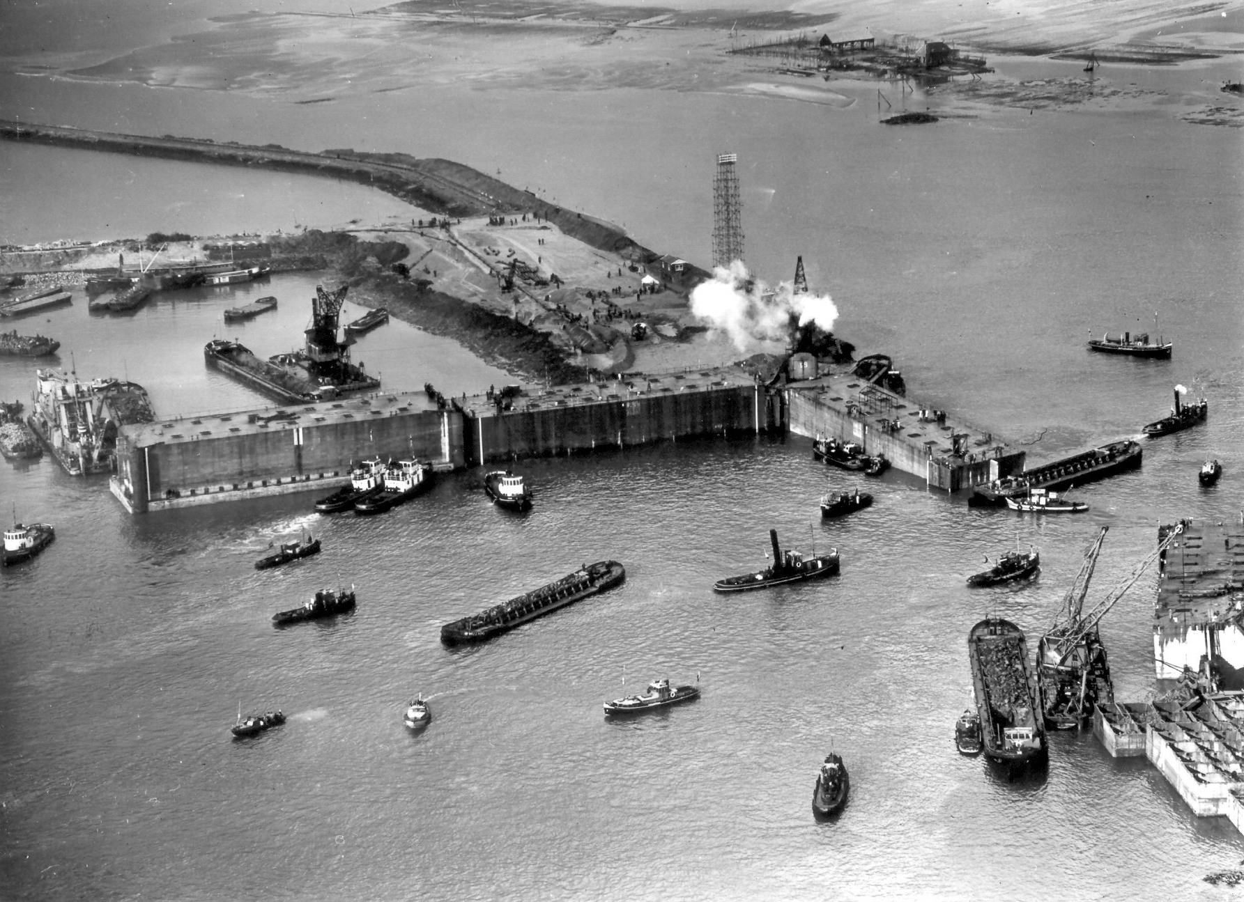 Plaatsing caissons