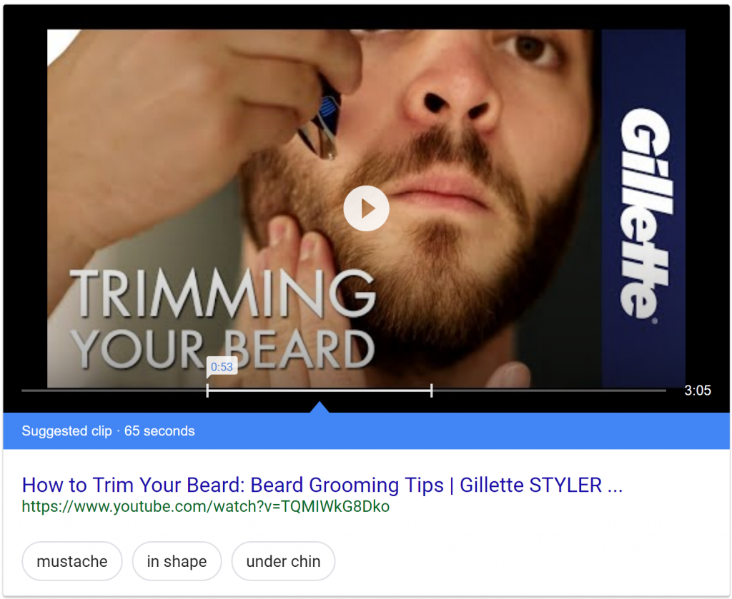 сниппет с видео