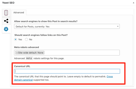 Настроить каноникал через Yoast SEO
