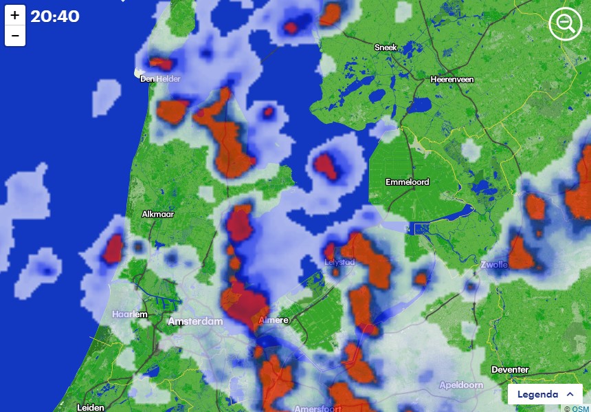 code oranje noord holland: forse onweersbuien met veel regen