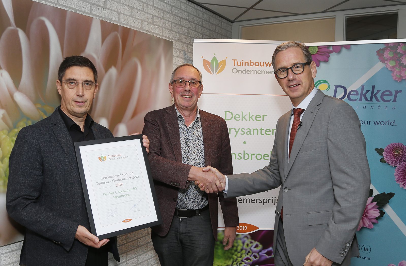 Dekker Chrysanten (Hensbroek) kanshebber Tuinbouw Ondernemersprijs