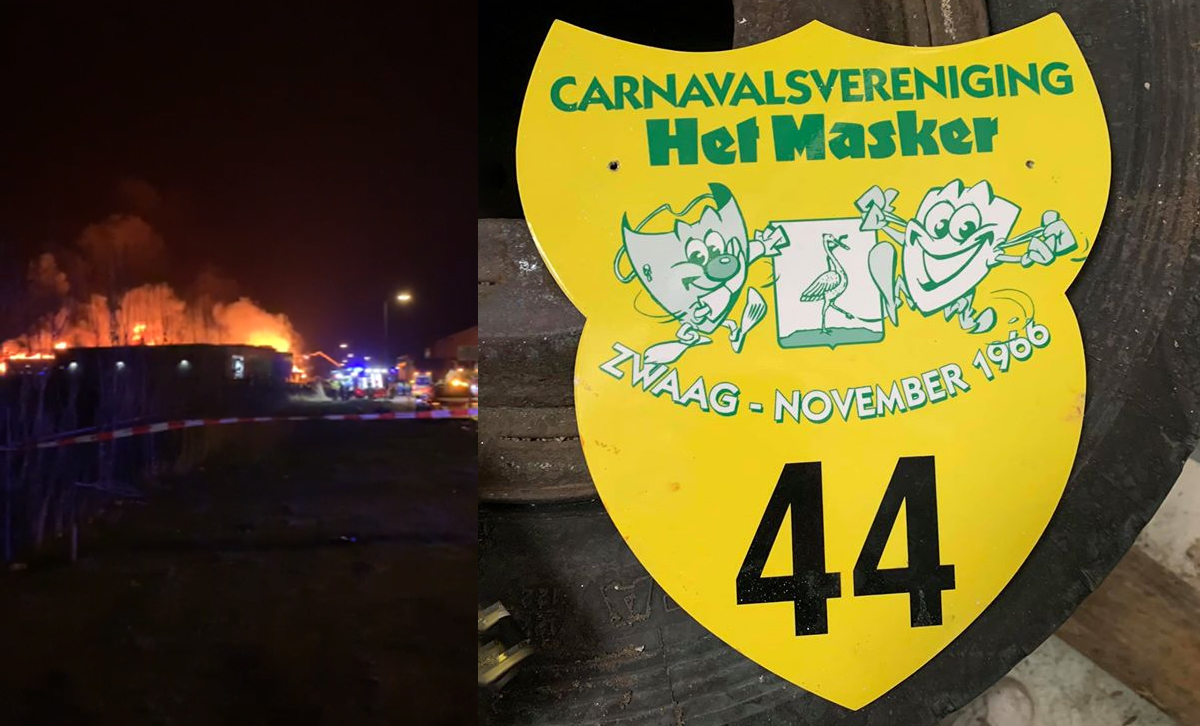 Spannende dagen voor carnavalsgroep Partypoppers; Bouwschuur naast brand op Zevenhuis