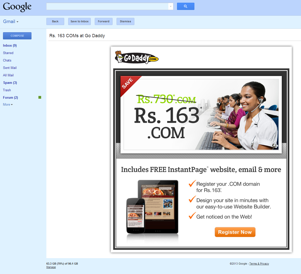 Gmail Sponsored Promotions gmail sponsored promotion godaddy - Gmail Sponsored Promotions