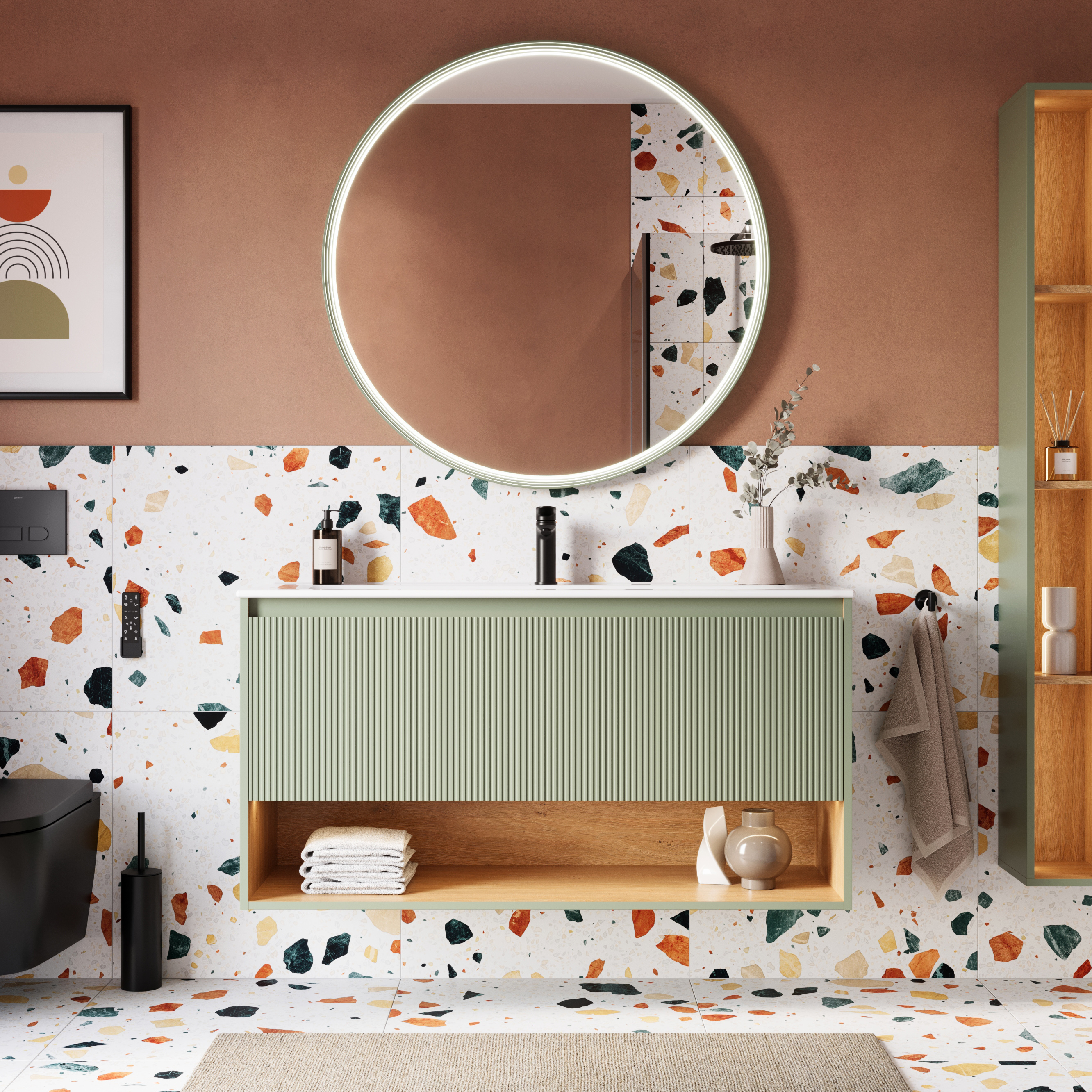 Mit 1x Hahnloch / Weiß matt