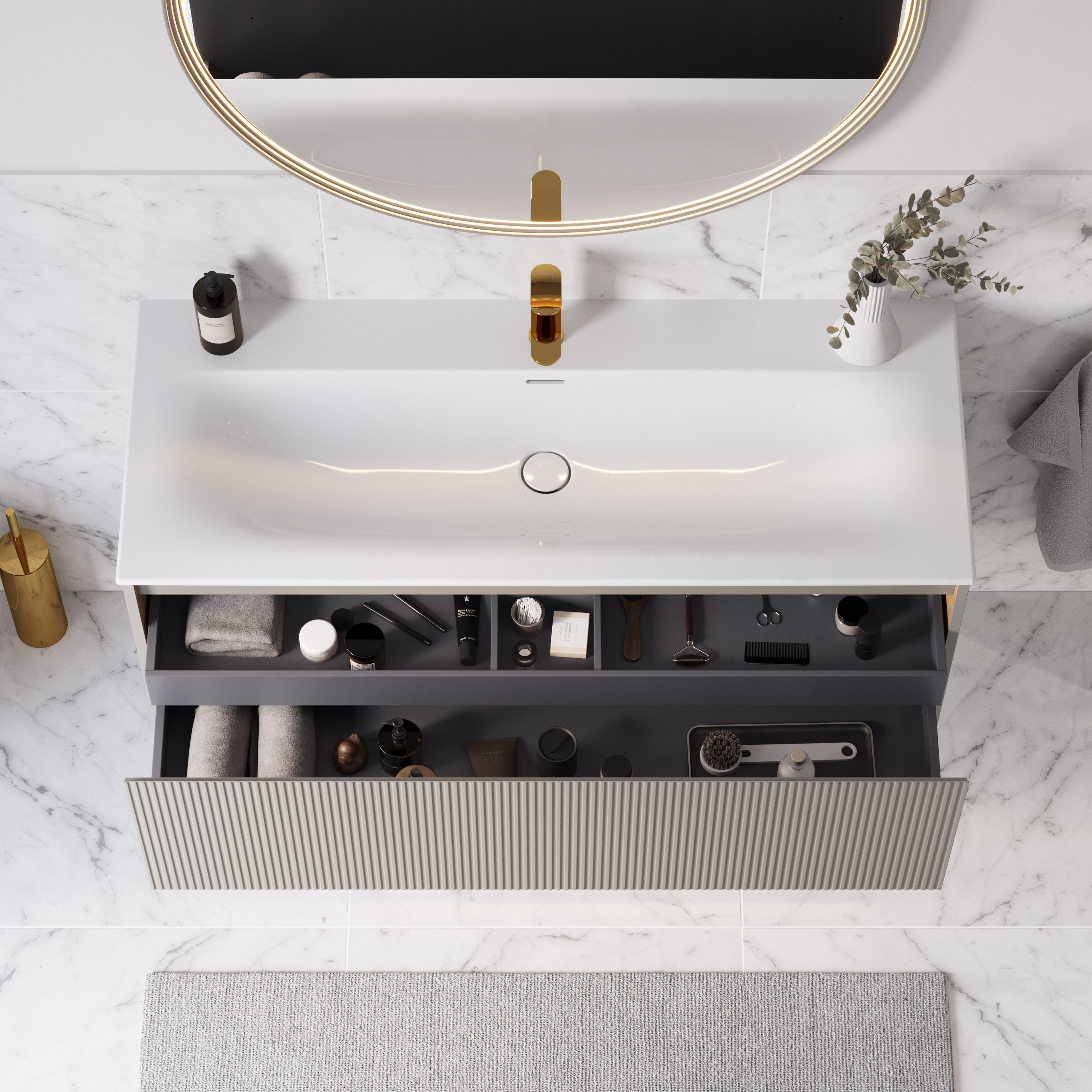 Mit 1x Hahnloch / Weiß matt