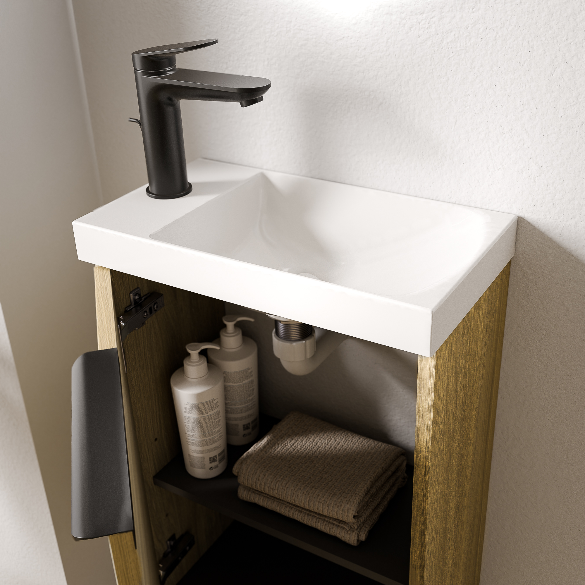 Chêne strié / Noir mat