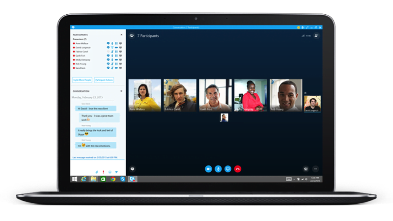 Schermata skype da desktop