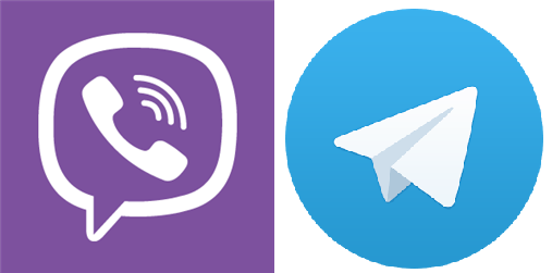 loghi di Viber e Telegram
