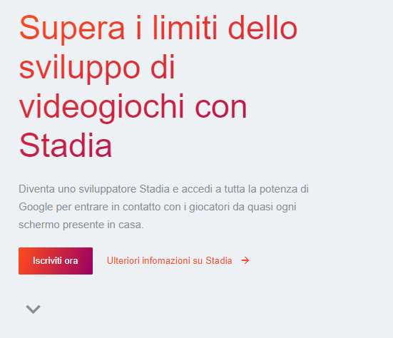 sito di google Stadia