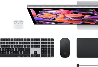 Doplnky k Macu: Airpods, Studio Display, Magic Keyboard, Magic Mouse, Magic Trackpad, napájací kábel MagSafe v kozmickej čiernej