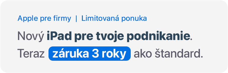 Predĺžená záruka na iPad pre firmy a podniuateľov