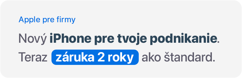 Predĺžená záruka na iPhone pre firmy a podniuateľov