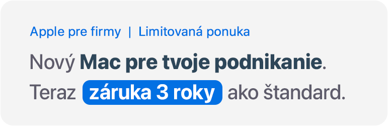 Predĺžená záruka na Mac pre firmy a podniuateľov