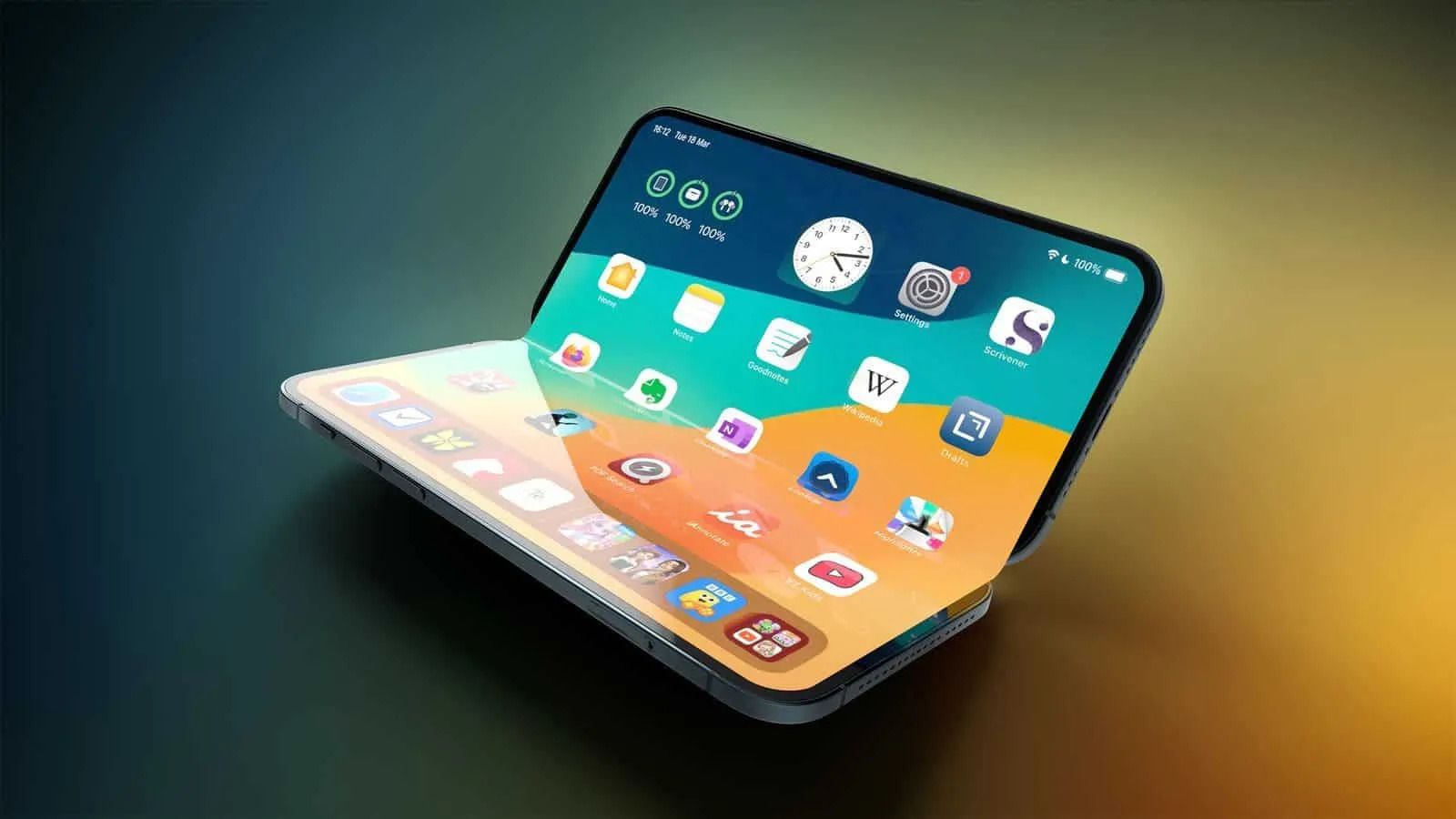 Складаний iPhone з’явиться у 2026 році: чотири камери, Touch ID і власний модем Apple
