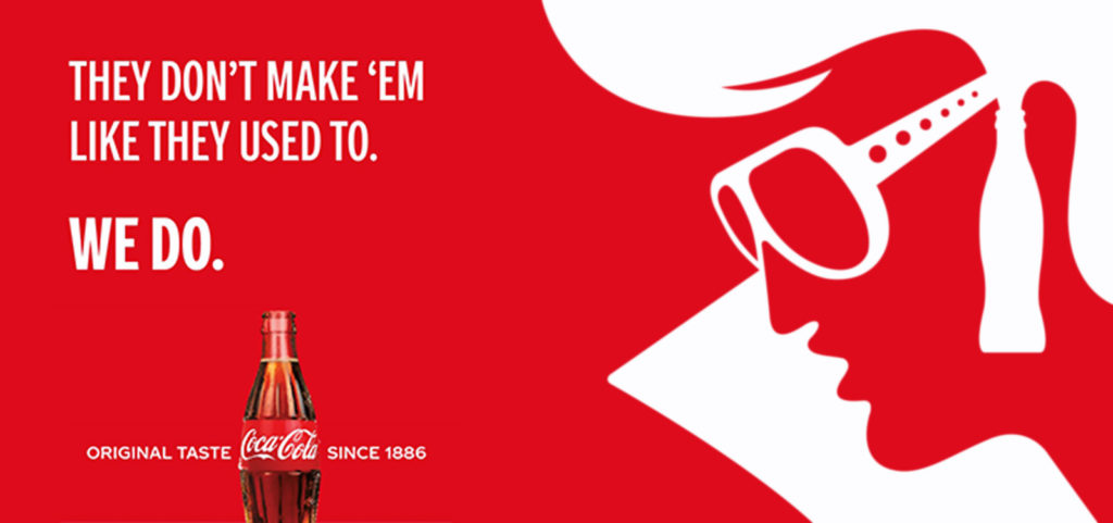 A famous Coca-Cola print ad