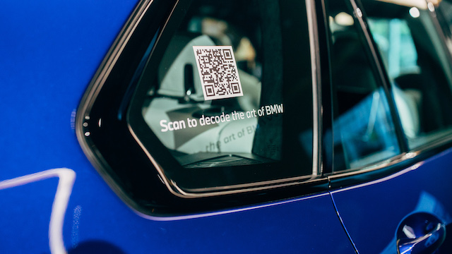 QR Code on a BMW exhibition
