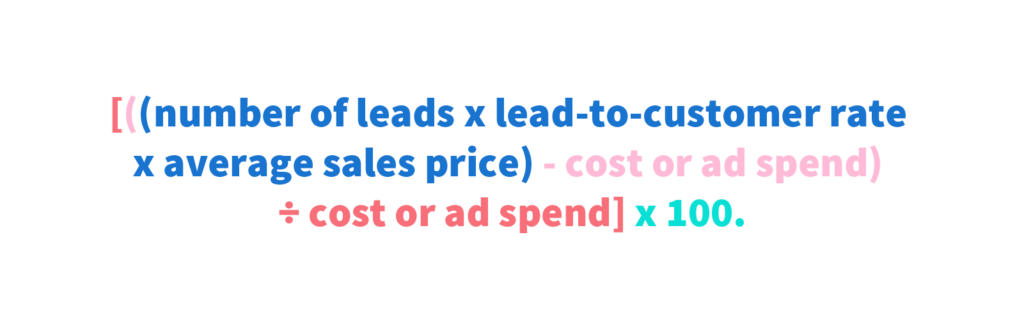 Marketing return of investment formula