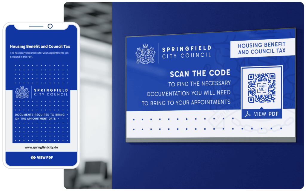 A QR Code makes it easier to find the most accurate information about what documents are required for appointments