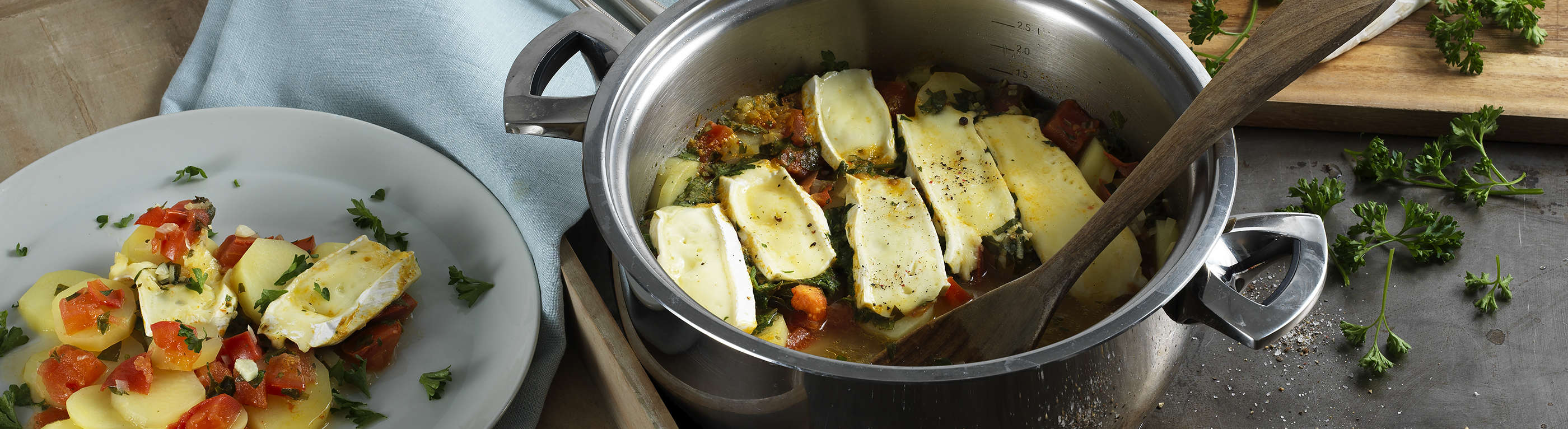 Kräuterkartoffeln mit geschmolzenem Brie | Rezepte | Kuhn Rikon