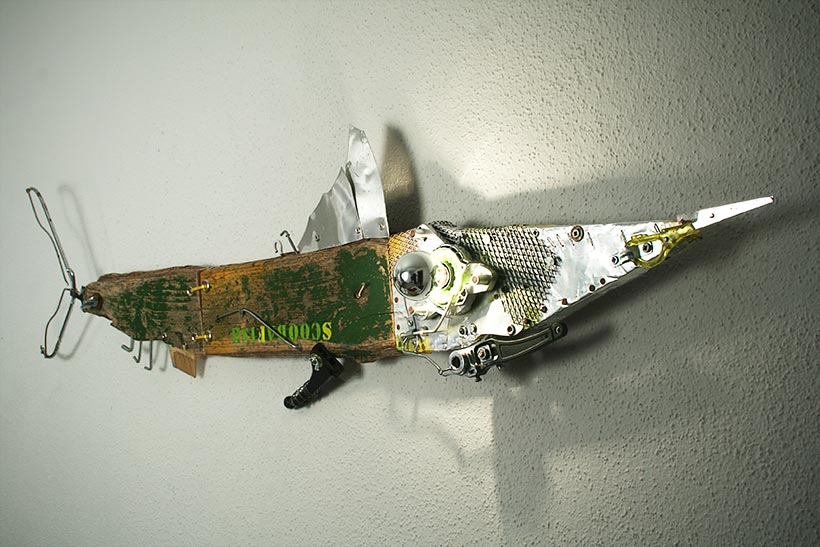 Wall Sculptures and Lamps made of Recycled Materials, 3D Recycling Art