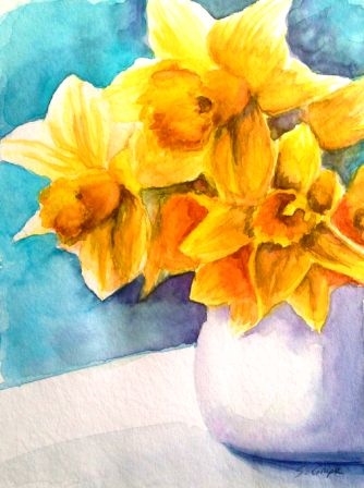 "Osterglocken" Stephanie Grupe 2014, 24 x 32 cm, Aquarell auf Papier;
