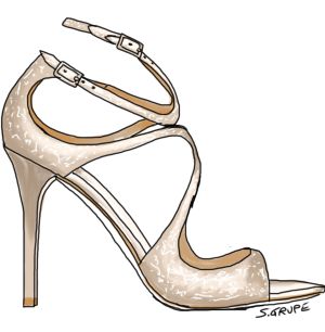 Eine luxuriös glitzernde Sandalette darf beim Glamour-Stil nie fehlen. Klick!