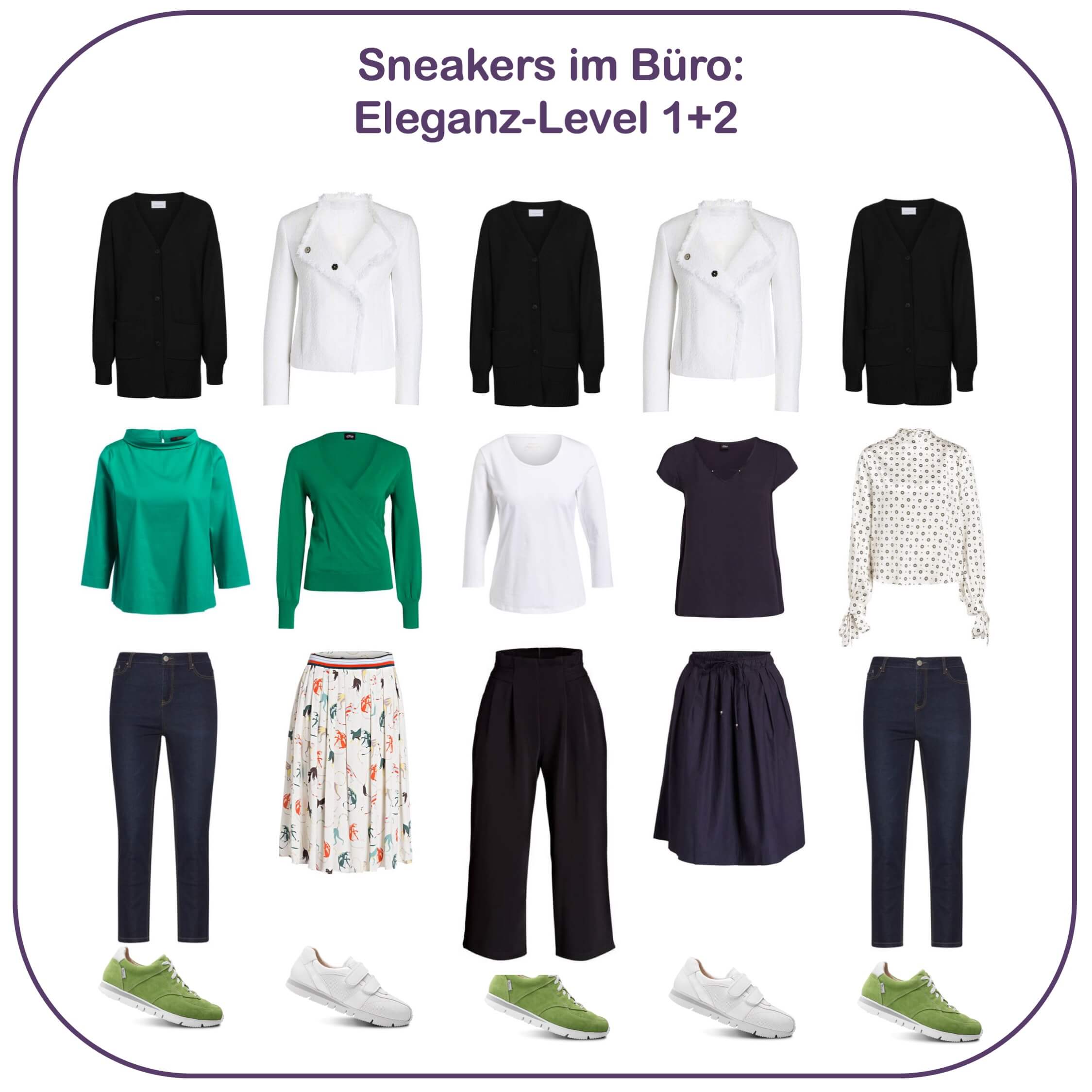 Sneakers im Büro - Eleganz-Level 1 und 2