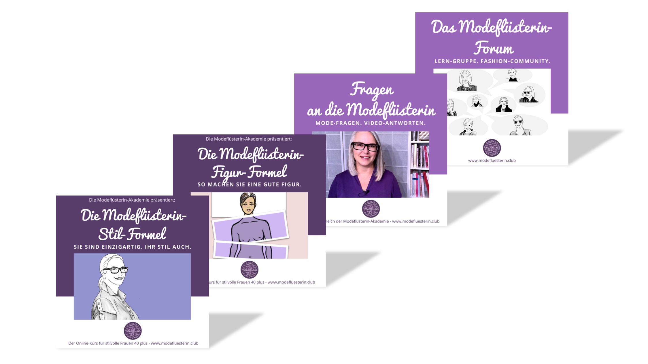 Modekurse für starke Frauen über 40, 50 und 60 - in den Fashionkursen der Modeflüsterin erfahren Frauen alles, was sie über guten Stil., Kleidung für ihre Figur und Mode wissen müssen.