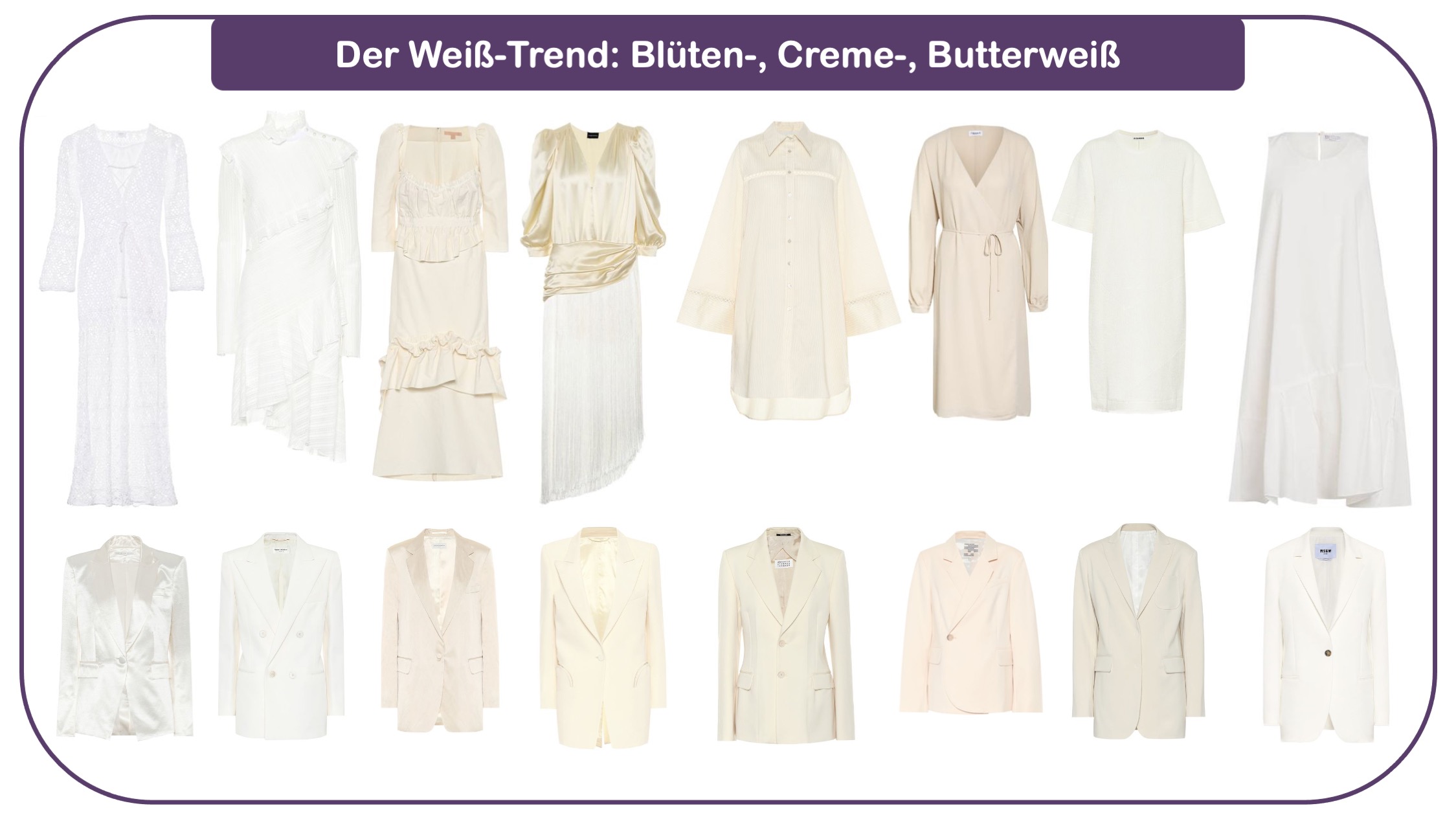 Modetrends für Frauen 40 plus - Weiß-, Creme- und Butterweiß-Töne