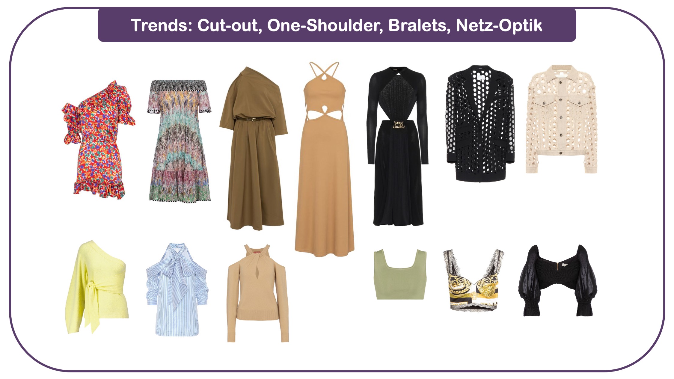 Modetrenfs für Frauen 40 plus - Cut-outs, Netz-Optik, Bralets, bauchfrei