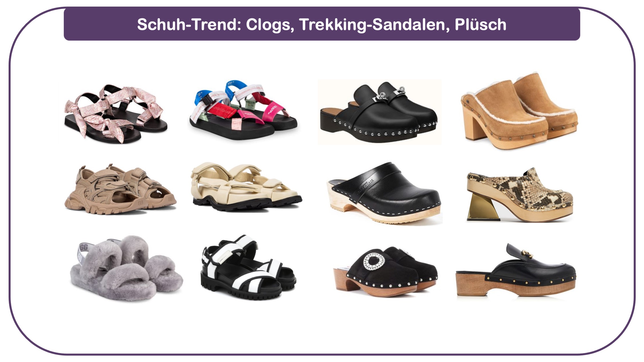 Modetrends für frauen 40 plus - Clogs, Trekking-Sandalen und Plüsch-Pantoletten