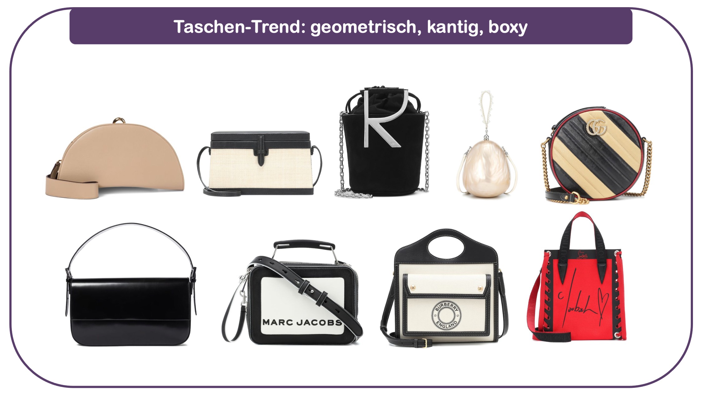 Modetrends für Frauen 40 plus - kantige Taschen oder Box Bags