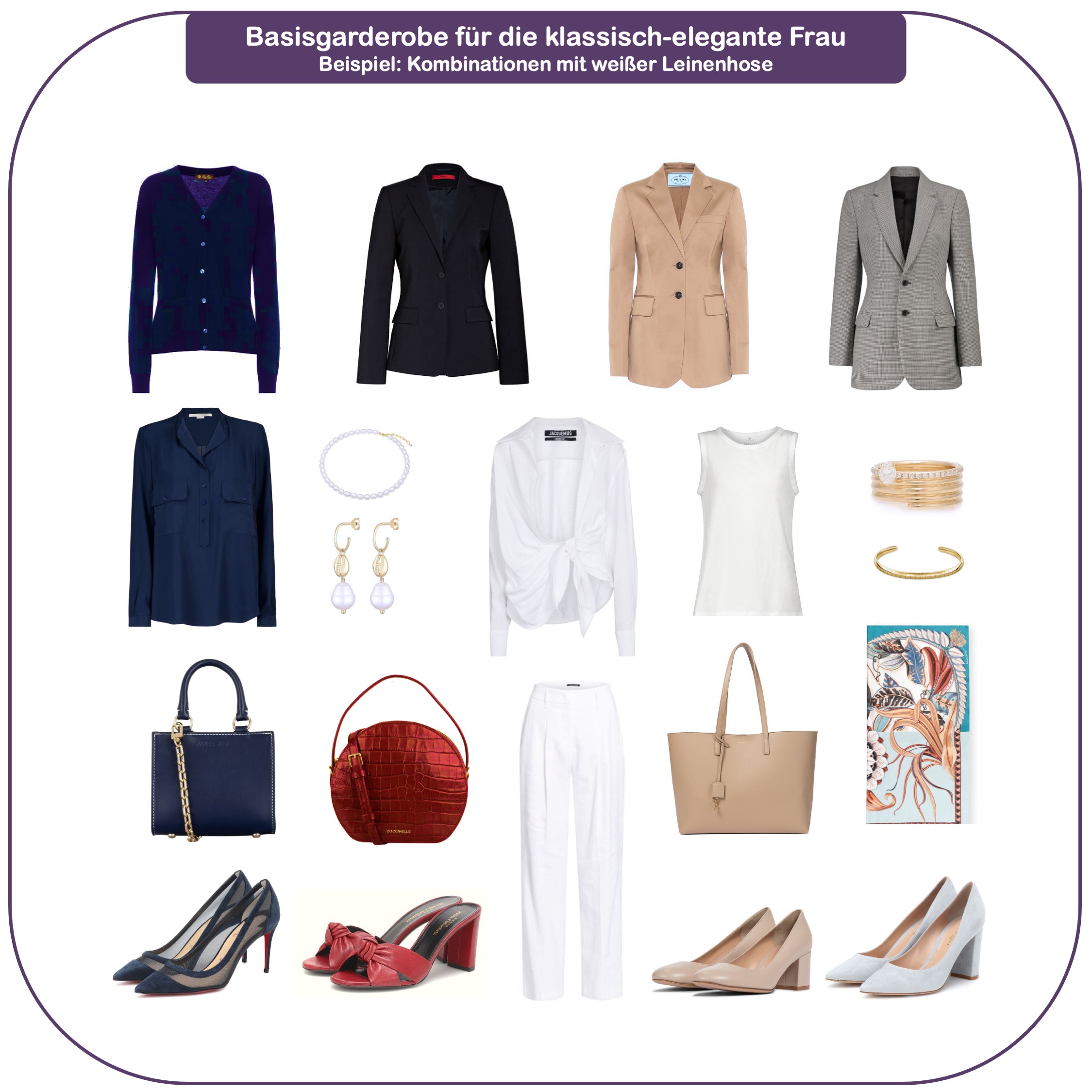 Basisgarderobe für die klassisch-elegante Frau ab 40 - Basics weiße Leinenhose