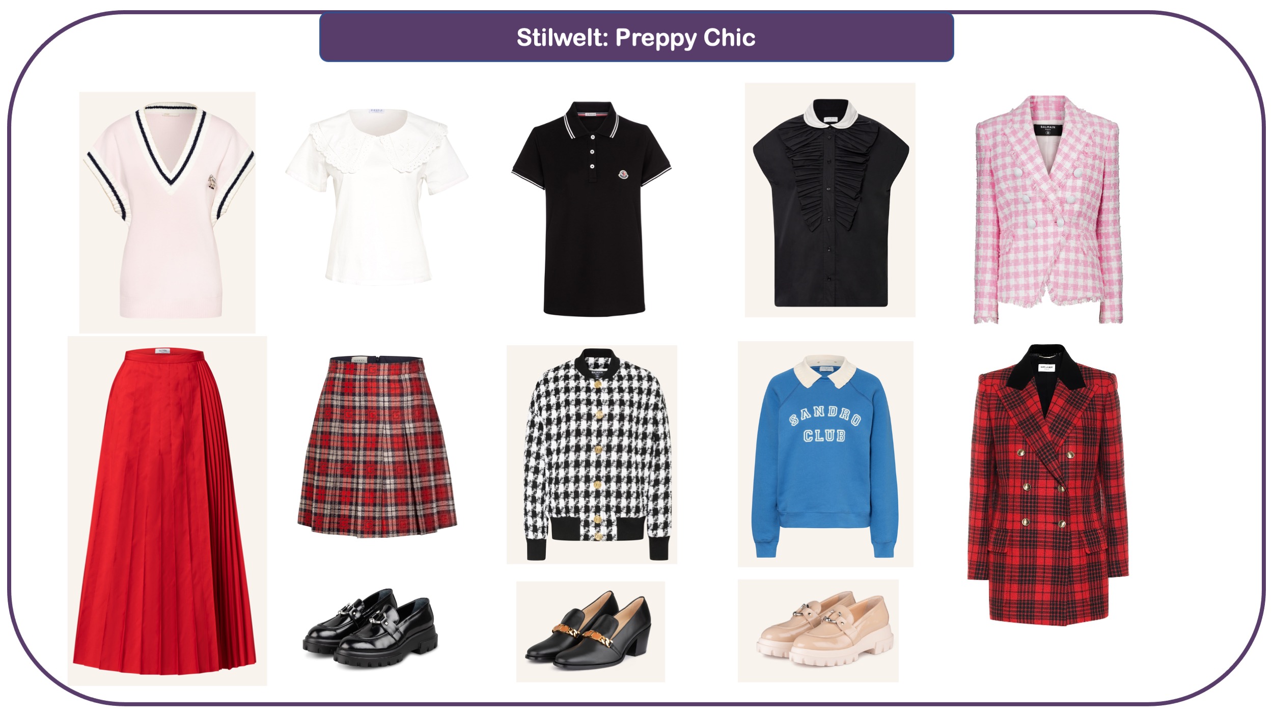 Modetrends für Herbst und Winter 2021/22 - Preppy Chic