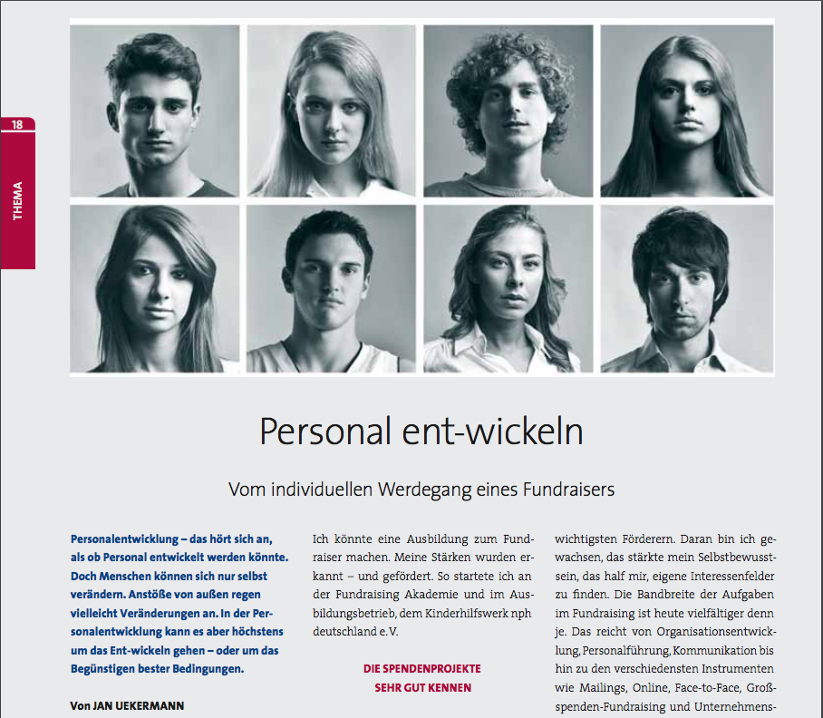 Personal ent-wickeln. Vom individuellen Werdegang eines Fundraisers.